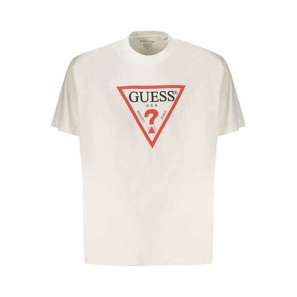 Guess Jeans White Cotton Men Men's T-Shirt - Picture 1 of 2